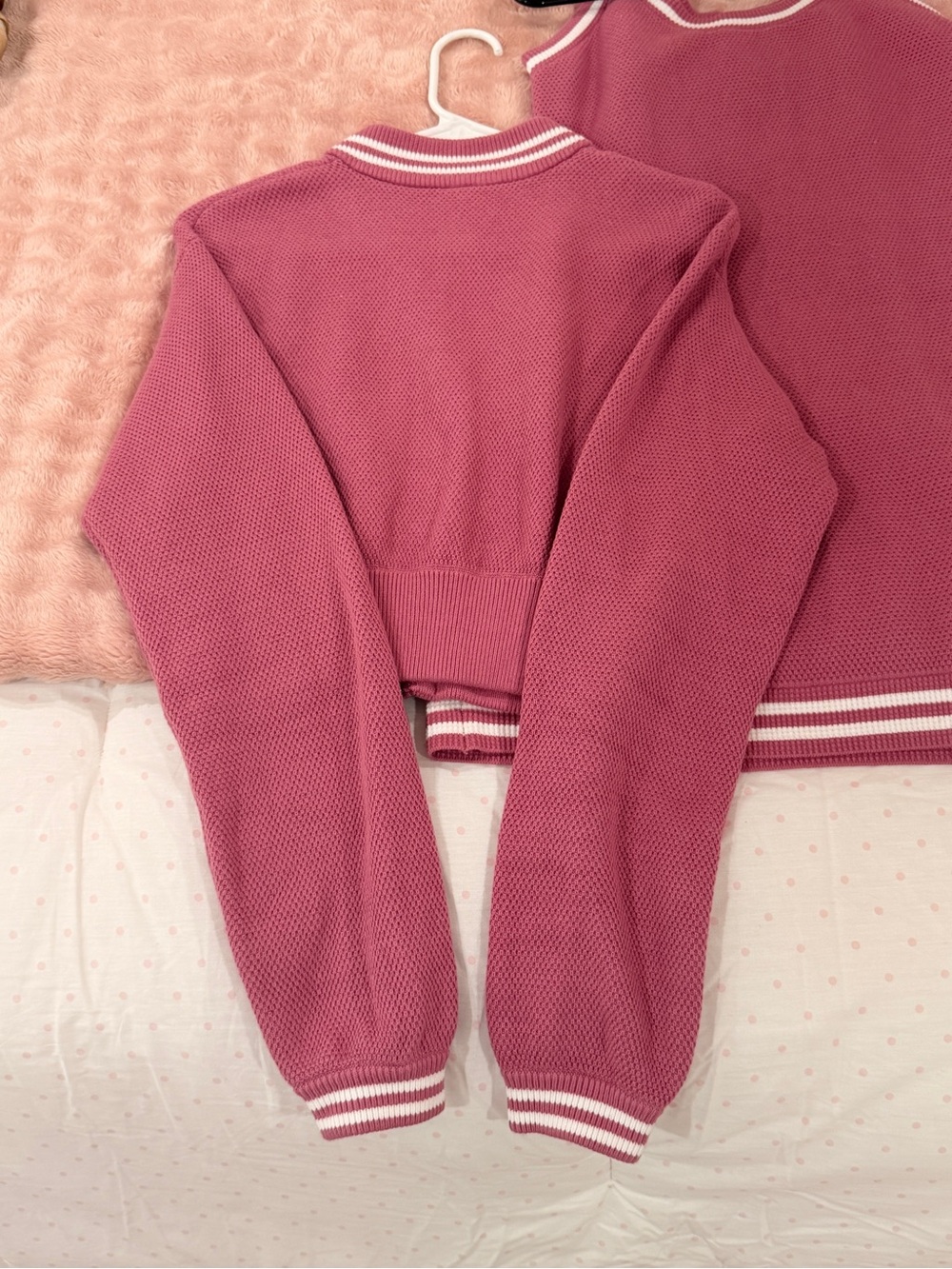 ALO Yoga Rose Varsity Knit Bomber Jacket - Picture 9 of 10